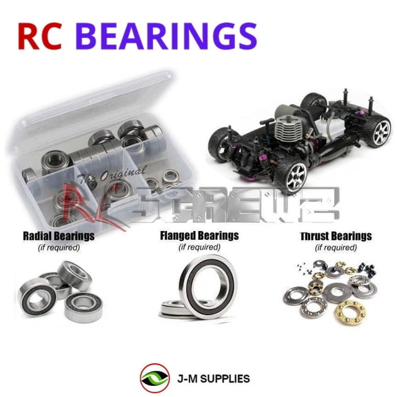 RCScrewZ Rubber Shielded Bearing Kit hpi097r for HPI Racing RS4 3 Evo Plus Nitro (#10055) | SET