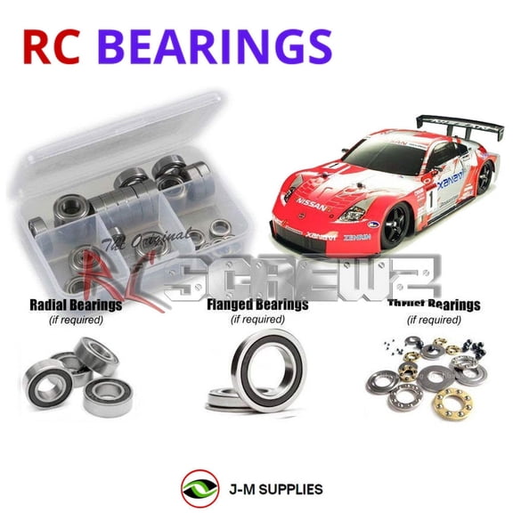 RCScrewZ Rubber Shielded Bearing Kit tam037r for Tamiya TT01 Type ES #57981 RC Car | SET