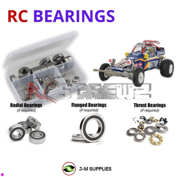 RCScrewZ Rubber Shielded Bearing Kit tam232r for Tamiya Fighting Buggy 2014 (#58600) | SET