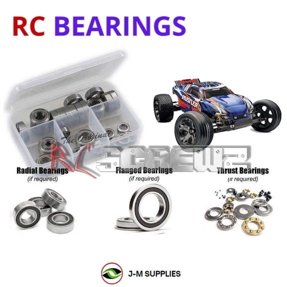 RCScrewZ Rubber Shielded Bearing Kit tra023r for Traxxas Rustler VXL RTR (#3707) Stadium Truck | SET