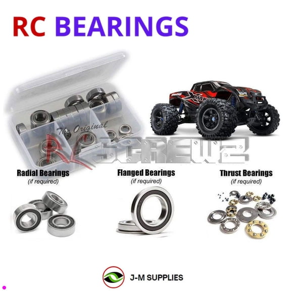 RCScrewZ Rubber Shielded Bearing Kit tra076r for Traxxas X-Maxx 4x4 TSM (#77076-3) | SET