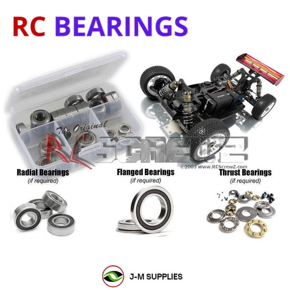 RCScrewZ Rubber Shielded Bearing Kit xra033r for XRAY 808e 1/8th #350150 RC Car | SET
