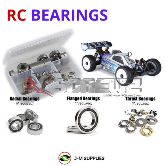 RCScrewZ Rubber Shielded Bearings aga003r for Agama Racing A215/SV 1/8th Buggy RC Car | PRO