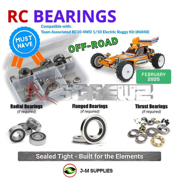 RCScrewZ Rubber Shielded Bearings asc153r for Team Associated RC10 4WD 1/10 Buggy Kit (#6040) | SET