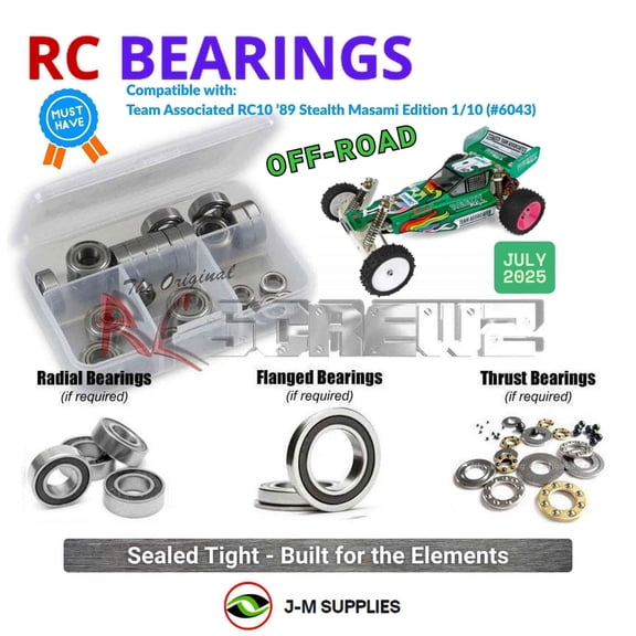 RCScrewZ Rubber Shielded Bearings asc160r for Team Associated RC10 89 Stealth Masami Edition 1/10 (#6043) | SET
