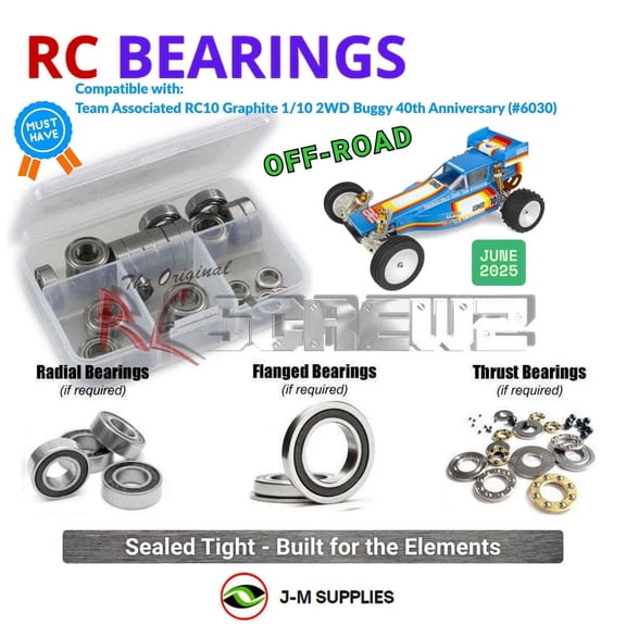 RCScrewZ Rubber Shielded Bearings asc163r for Team Associated RC10 Graphite 1/10th 2WD (#6030) | RCX