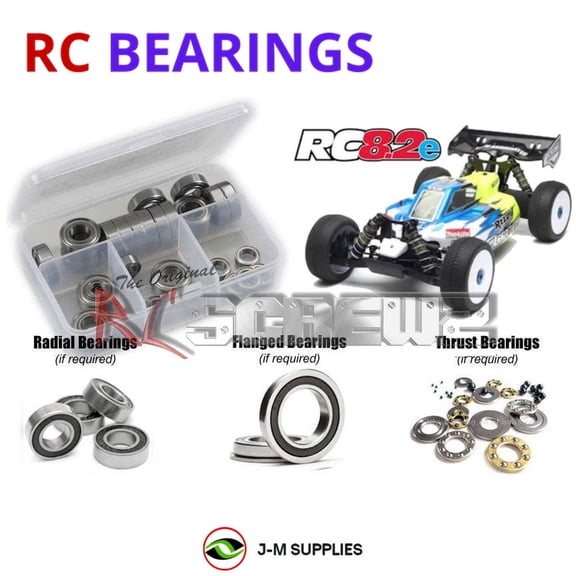 RCScrewZ Rubber Shielded Bearings ass045r for Associated RC8.2e Factory Team 1/8 Buggy (80907) | SET