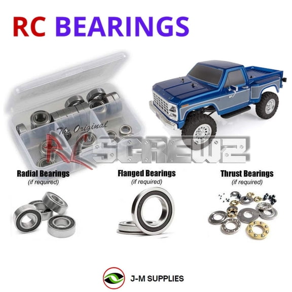 RCScrewZ Rubber Shielded Bearings ass092r for Associated CR12 Tioga Trail RTR RC Car | SET