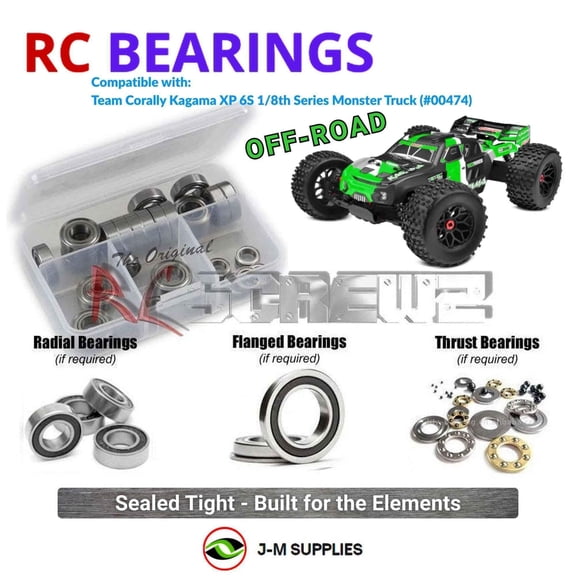 RCScrewZ Rubber Shielded Bearings cor022r for Team Corally Kagama XP 6S 1/8 Series MT (#00474) | UPG