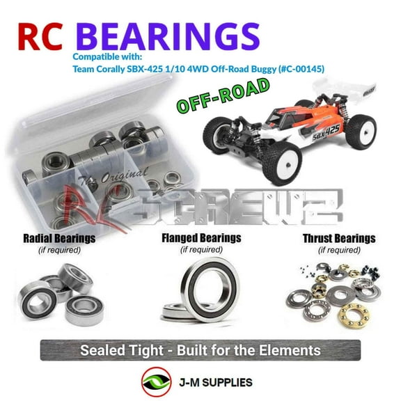 RCScrewZ Rubber Shielded Bearings cor023r for Team Corally SBX-425 1/10 4WD Buggy (#00145) | SET