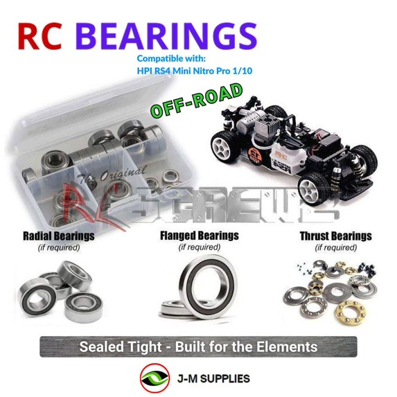 RCScrewZ Rubber Shielded Bearings hpi022r for HPI Racing RS4 Mini Nitro Pro 1/10 RC Car | SET