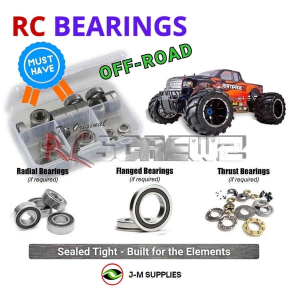 RCScrewZ Rubber Shielded Bearings rcr043r for RedCat Racing Rampage MT V3 1/5 RTR Gas Monster | SET