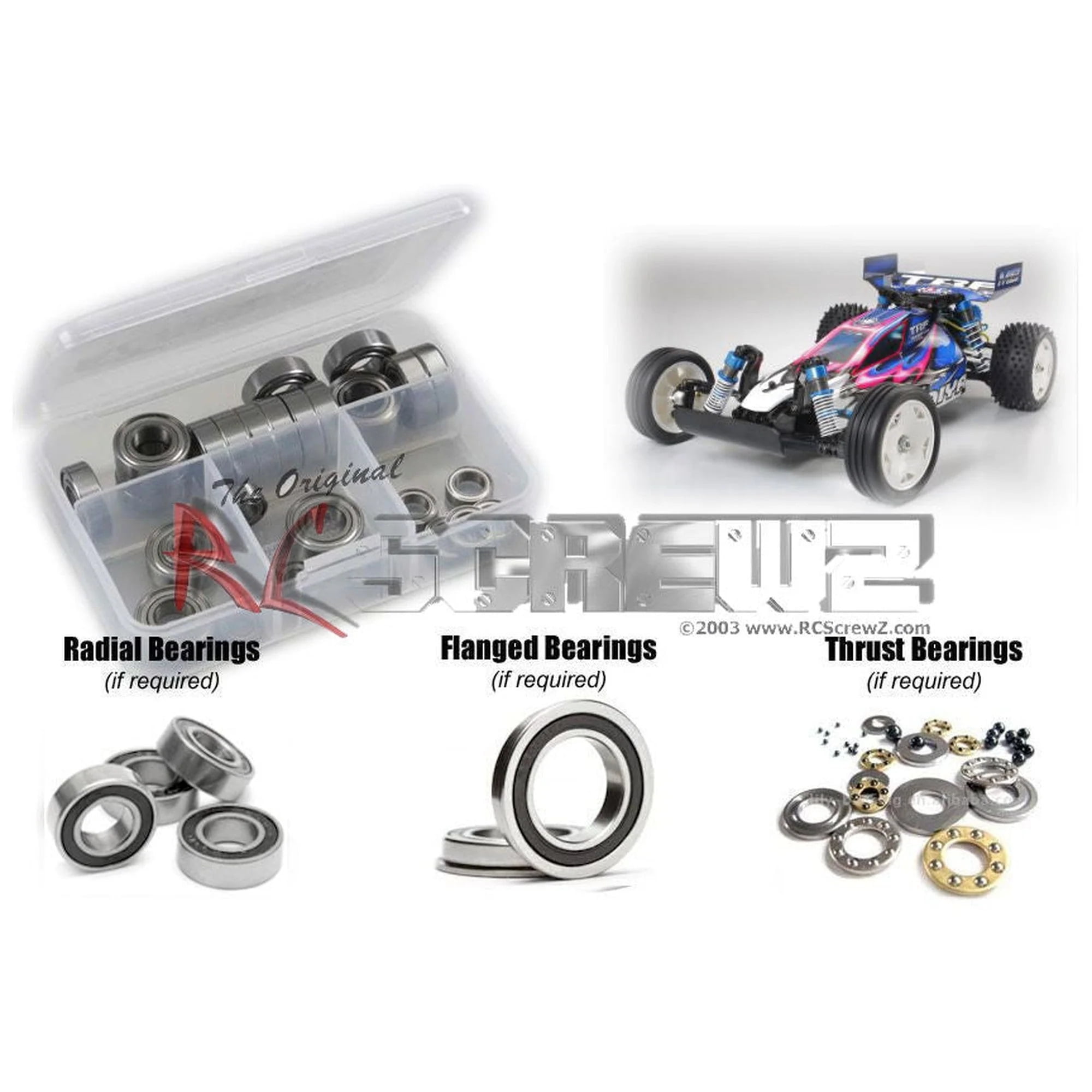 Kit 14 Roulements à Billes étanches Bleus Pour Tamiya DT-02 DT-03 Holiday Buggy - 1/10 1/12