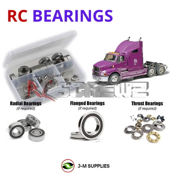 RCScrewZ Rubber Shielded Bearings tam195r for Tamiya Ford Aeromax 1/14th Semi-Truck (#56309) | SET