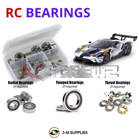 RCScrewZ Rubber Shielded Bearings tam251r for Tamiya TT-02 2020 Ford GT Mk II 1/10 4WD (58689) | SET