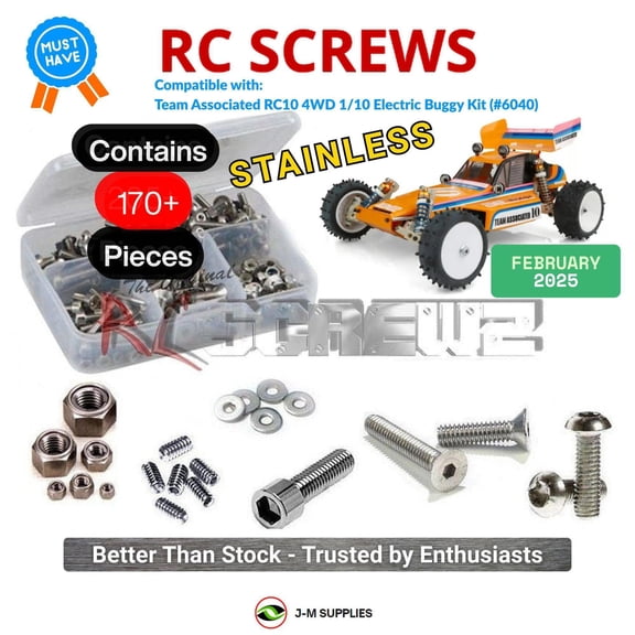 RCScrewZ Stainless Screw Kit asc153 for Team Associated RC10 4WD 1/10 Electric Buggy (#6040) | SET
