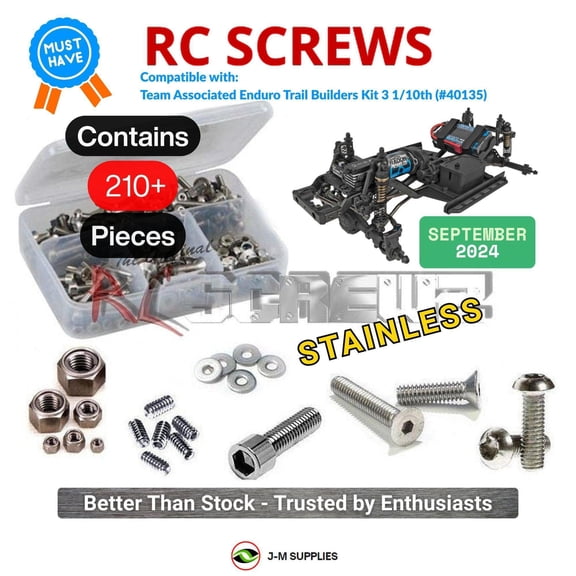 RCScrewZ Stainless Screw Kit asc155 for Associated Enduro Trail Builders Kit 3 1/10th (#40135) | SET