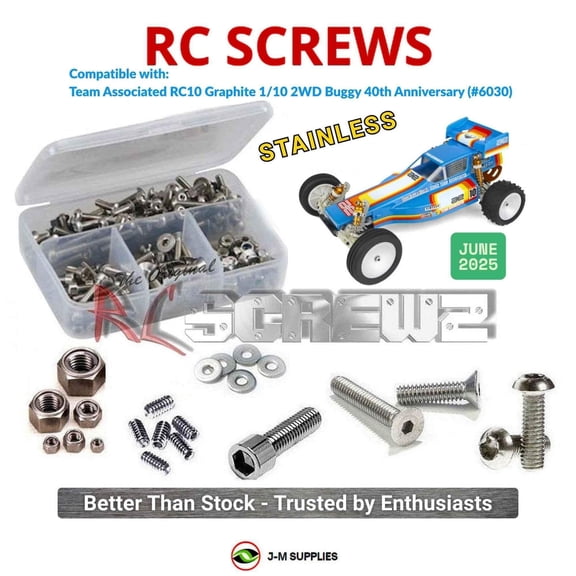 RCScrewZ Stainless Screw Kit asc163 for Team Associated RC10 Graphite 1/10th 2WD Buggy (#6030) | RCX