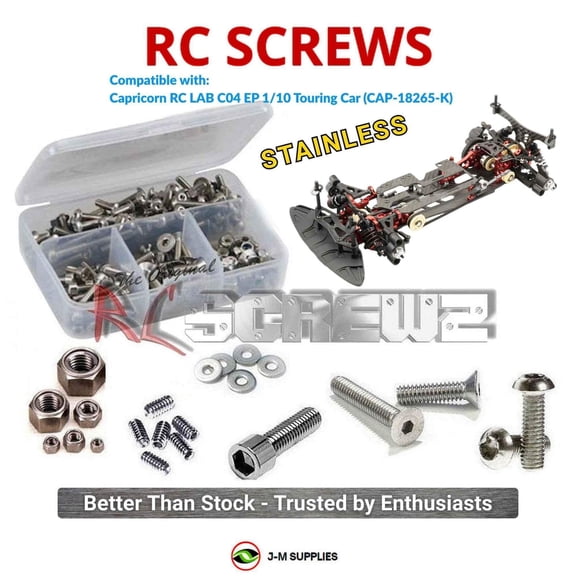 RCScrewZ Stainless Screw Kit cap017 for Capricorn LAB C04 EP 1/10 Touring Car (CAP-18265-K) | PRO