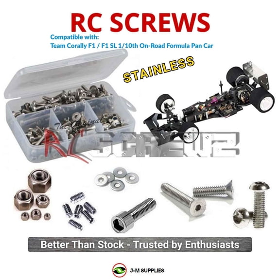 RCScrewZ Stainless Screw Kit cor006 for Team Corally F1 / F1 SL 1/10th Formula Pan Car | RCX