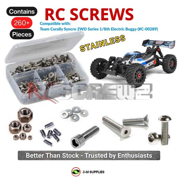 RCScrewZ Stainless Screw Kit cor025 for Team Corally Syncro 2WD Series 1/8 Buggy (#C-00289) | PRO