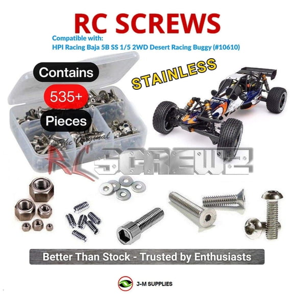RCScrewZ Stainless Screw Kit hpi043 for HPI Racing Baja 5B SS 1/5th Gasoline (#10610) RC Buggy | SET
