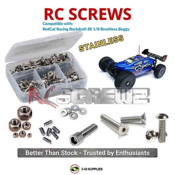 RCScrewZ Stainless Screw Kit rcr008 for RedCat Racing Backdraft 8E 1/8 Brushless RC Car | SET