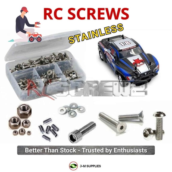 RCScrewZ Stainless Screw Kit rcr010 for RedCat Racing Tremor 18e / Pro SC Truck | SET