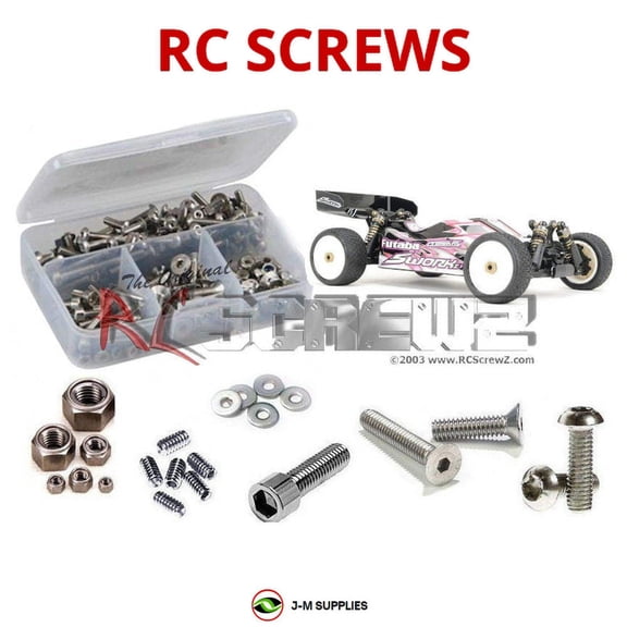 RCScrewZ Stainless Screw Kit swz009 for SWorkZ S104 EVO 4wd RC Car | SET