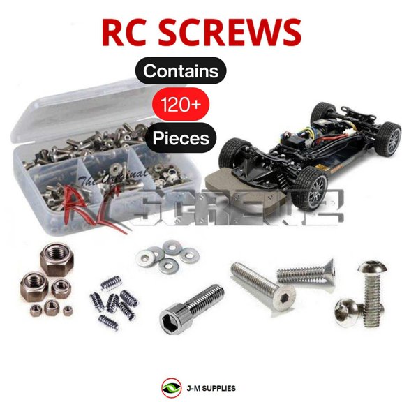 RCScrewZ Stainless Screw Kit tam169 for Tamiya TT-02 4WD 1/10th RTR (#57984) On-road RC Car | SET