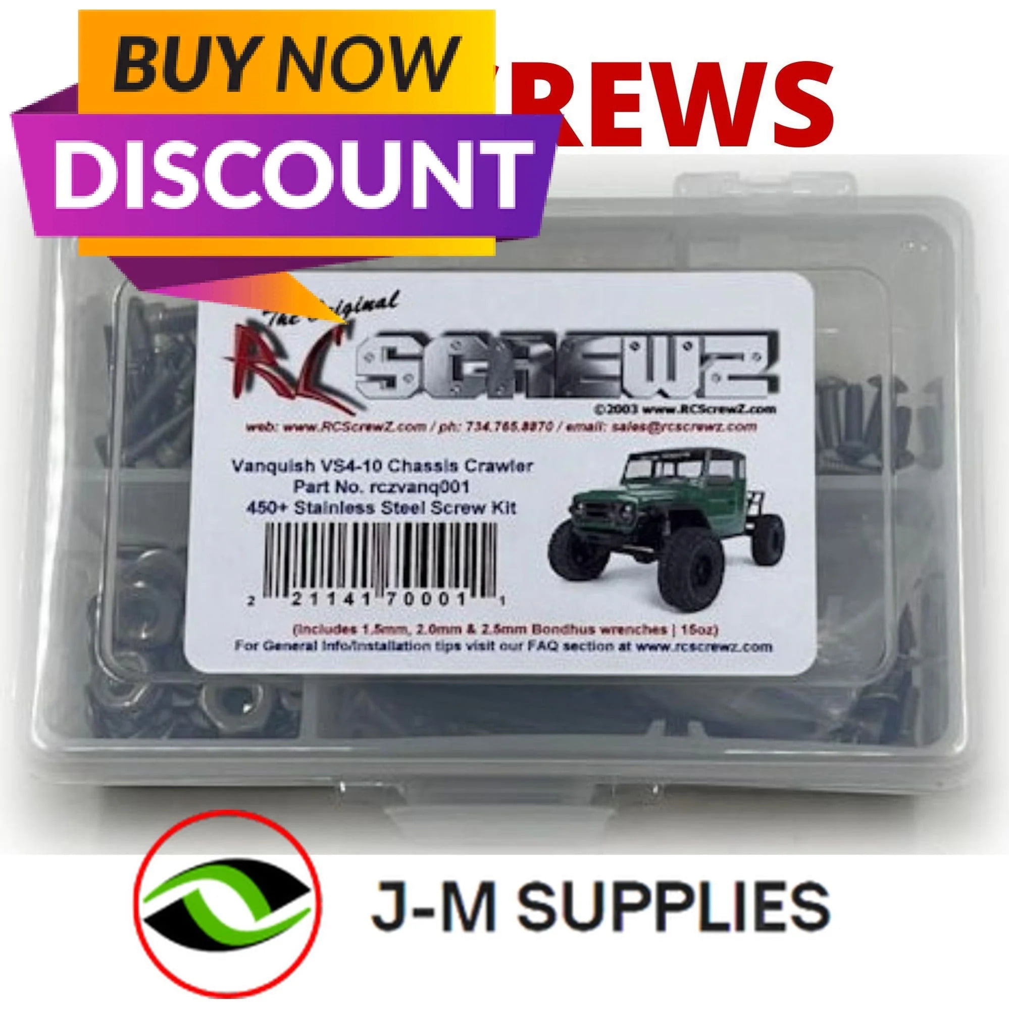 RCScrewZ Stainless Screw Kit vanq001 for Vanquish VS410 Chassis Series