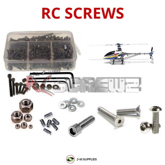 RCScrewZ Stainless Steel Screw Kit alg001 for Align T-Rex 450 Series RC Car | SET
