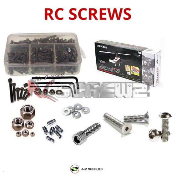 RCScrewZ Stainless Steel Screw Kit alg002 for Align TRex 600 Series RC Car | SET