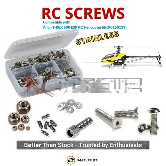 RCScrewZ Stainless Steel Screw Kit alg013 for Align Trex 600 ESP RC Car | SET