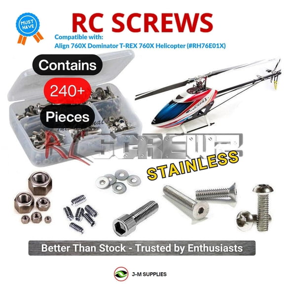 RCScrewZ Stainless Steel Screw Kit alg040 for Align 760X Dominator Helicopter RC | SET
