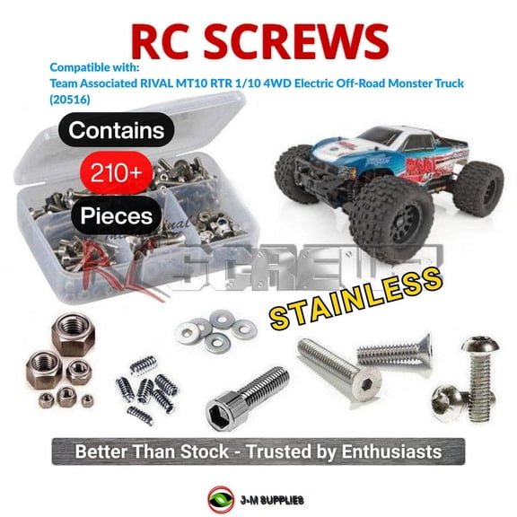 RCScrewZ Stainless Steel Screw Kit asc131 for Associated Rival MT10 #20516 RC Car | SET