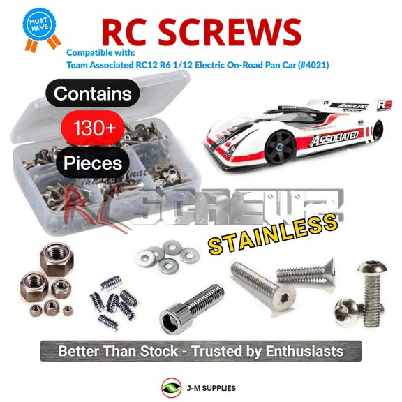 RCScrewZ Stainless Steel Screw Kit ass084 for Associated RC12 R6 Onroad 1/12th RC Car | SET