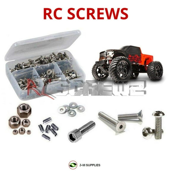 RCScrewZ Stainless Steel Screw Kit cen028 for CEN Racing Colossus XT 1/7th RC Car | SET