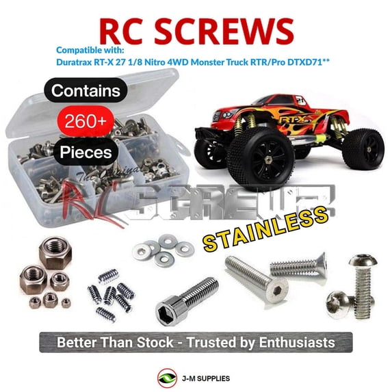 RCScrewZ Stainless Steel Screw Kit dur026 for Duratrax RT-X 27 RTR/Pro RC Car | SET