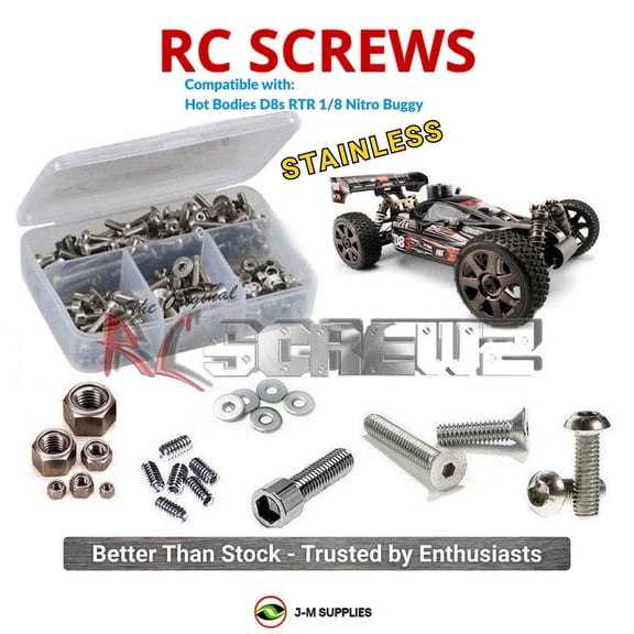 RCScrewZ Stainless Steel Screw Kit hot024 for Hot Bodies D8s RTR RC Car | SET