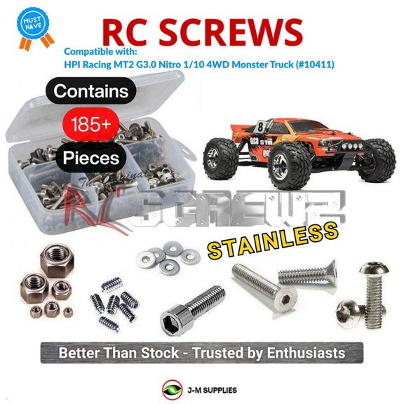 RCScrewZ Stainless Steel Screw Kit hpi038 for HPI Racing MT2 G3 Nitro (#10411) | PRO
