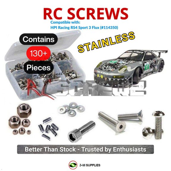RCScrewZ Stainless Steel Screw Kit hpi084 for HPI Racing RS4 Sport 3 Flux (#114350) | SET