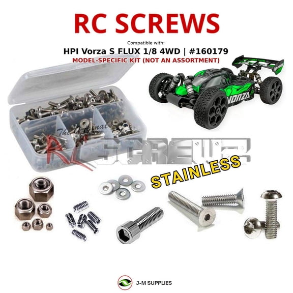 RCScrewZ Stainless Steel Screw Kit hpi103 for HPI Vorza S FLUX 1/8 4WD #160179 RC Car | SET