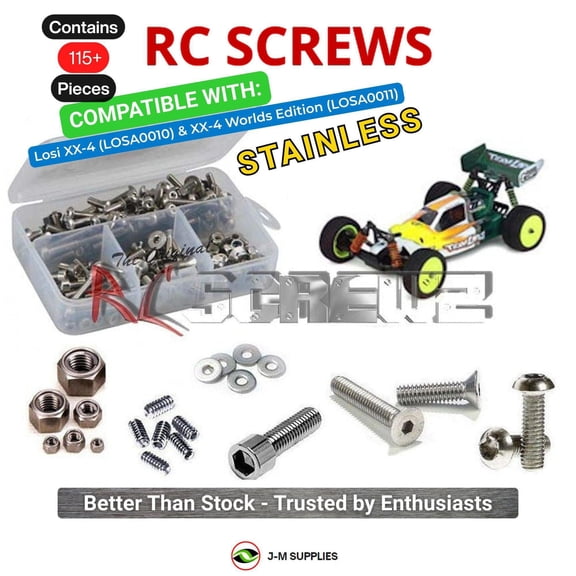 RCScrewZ Stainless Screw Kit los014 for Team Losi XX-4 / Worlds Ed. 1/10 Buggy (#LOSA0010/11) | SET