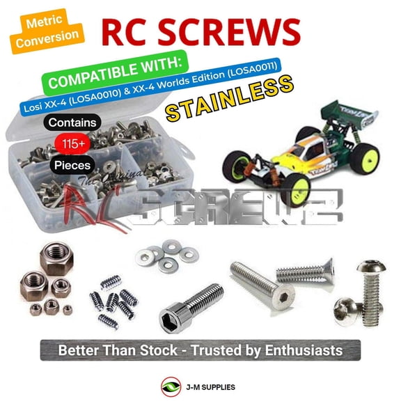 RCScrewZ Metric Stainless Screw Kit los014m for Team Losi XX-4 / Worlds Ed 1/10 (#LOSA0010/11) | SET