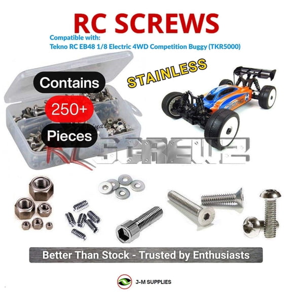 RCScrewZ Stainless Steel Screw Kit tek001 for Tekno RC EB48 RC Car | SET