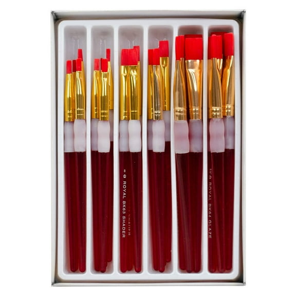 RCVP-BK201 | Big Kid's Choice™ 24pc Taklon Flat Brush Classroom Value Pack