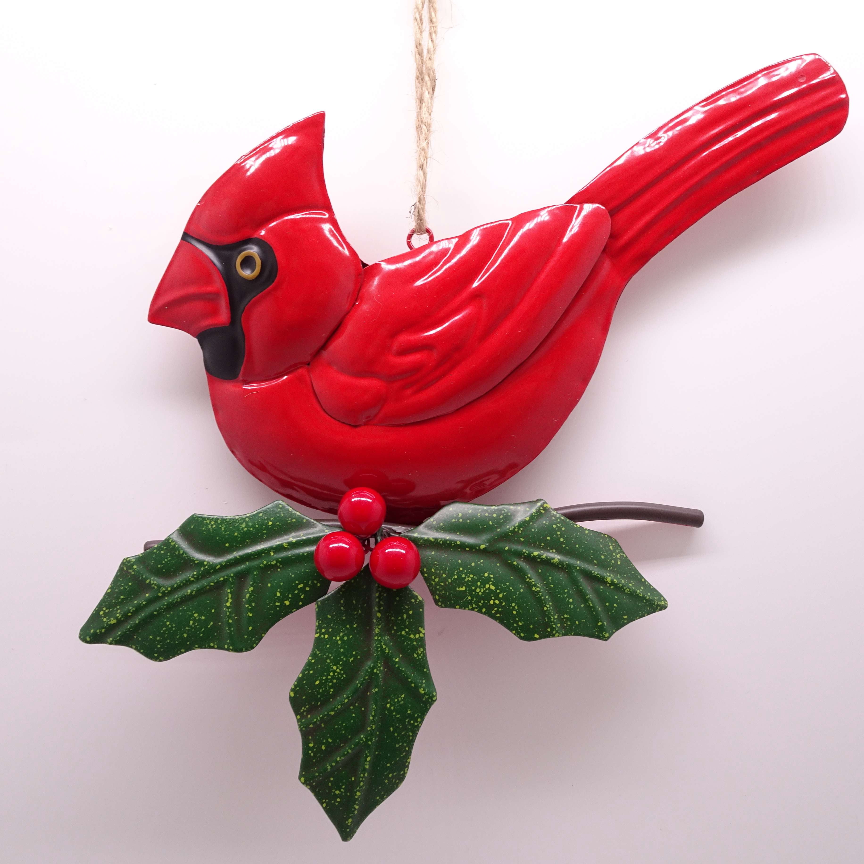 Red and Green Metal Cardinal Christmas Ornament, 7.5", by Holiday Time