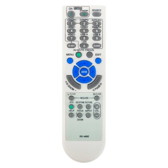 RD-469E Replaced Remote Compatible with NEC V302H UM301W UM361X UM301X U321H Projector VE303 VE303X V302X V302W V332X V332W NP-P452W NP-M323W