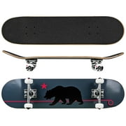 RD Deluxe Series Skateboard Gray Cali Bear